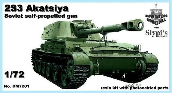 Balaton Modell 1/72 2S3 Akatsiya 152mm SPG Resin kit (Length: 11.6cm)