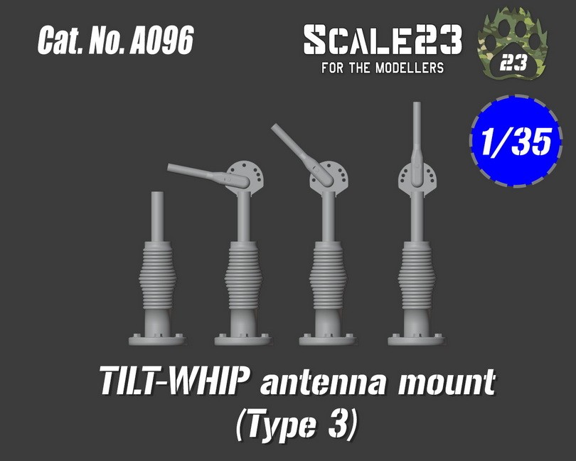 Scale23 1/35 Antennas US / Nato Tilt-Whip Type 3 (4pcs)