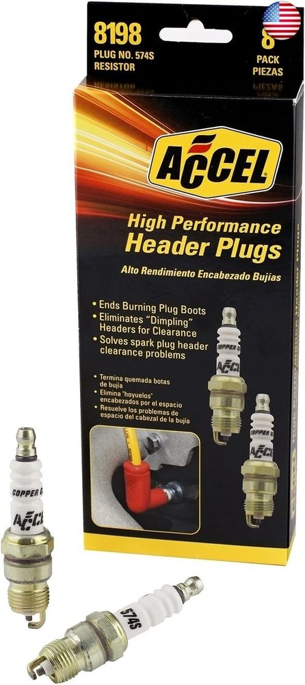 ACCEL 8198 Performance U-Groove Header Spark Plug – Pack of 8