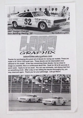 Decal Lobo Graphix Marty Robbins 1967 Dodge Charger Welch Motors #32 NASCAR