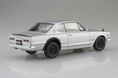 Aoshima Snap Car 01-SI 1/24 Model Kit Nissan KPGC10 Skyline HT 2000GT-R Silver