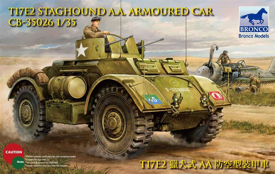 Bronco 1/35 T17E2 Staghound AA Armored Car #35026 📌USA📌