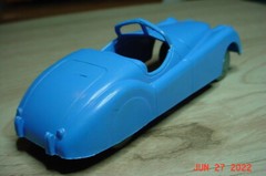 Vintage 1953 Jaguar XK120 Blue Metal Disc Wheels Axles 4-1/8″ long ac21e