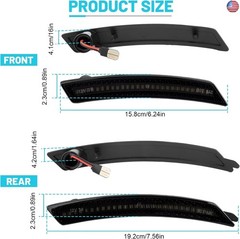 POPMOTORZ Ice Blue LED Fender Side Marker Lights Kit, 4 Pcs Front & Rear