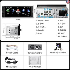 6.9 in Wireless Carplay Single Din Car Stereo, HD IPS Touchscreen Car Radio,