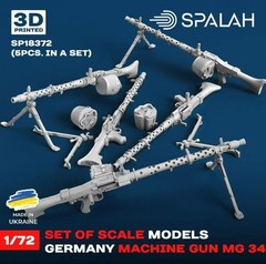 Spalah 18372 1/72 Set of scale models “Machine gun MG-34”, (5 pcs.). Resin model