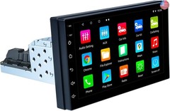 Single DIN Car Stereo Wireless CarPlay, Android Auto, 7 Inch Touchscreen,