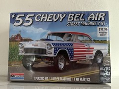 MONOGRAM 14519 ‘55 CHEVY BEL AIR STREET MACHINE 2’n1 MODEL KIT-NIB-1:24 SCALE