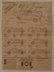 Model Products Corp. 1960 Corvette Model Instructions only