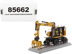 Diecast Masters 85662 CAT Caterpillar M323F Railroad Wheeled Excavator 1/50