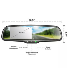 10.5 In. OEM Rear View Mirror with 4.3 In. LCD Screen and 170° Backup Camera Rea