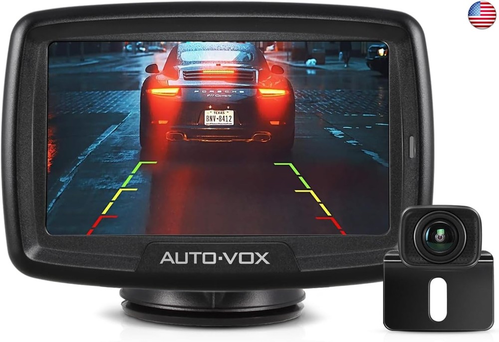 AUTO-VOX CS-2 Wireless Backup Camera with 4.3″ Car Monitor, Easy Install Stable