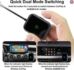 Wireless CarPlay & Android Auto Adapter ? 2-in-1 Plug & Play Solution,