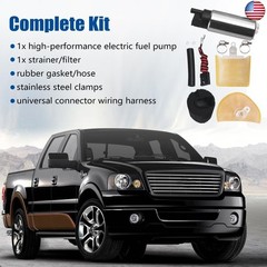 255LPH High Flow In-Tank Electric Fuel Pump Kit w/Strainer and Wiring 38mm Body