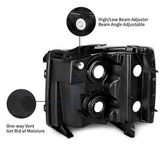 Black Housing Headlight Assembly compatible with 2007 2008 2009 2010 2011