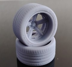 1/24 Scale Resin 20″ American Racing Wheels & Michelin Tires 3d Printed