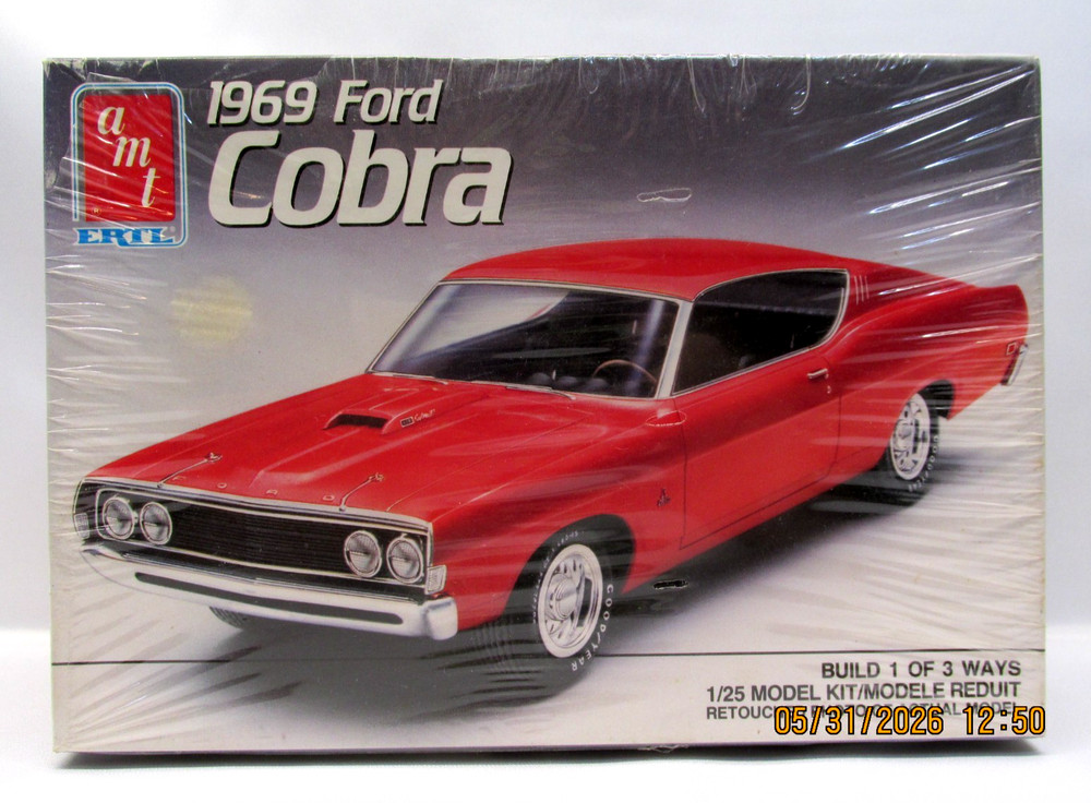 AMT 1969 Ford Torino Cobra Fastback 1/25 scale sealed kit from 1990