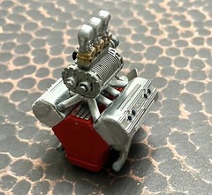1/24 Scale: Supercharged Ford Flathead Engine W/ Ardun Heads; Resin; 3D Print.