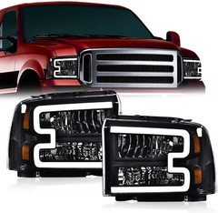 LED DRL Headlights Assembly Front Headlamp Compatible with Ford F250 F350 F450 F