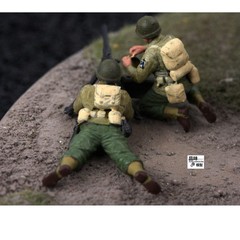3D Printed 1/72 US Infantry Heavy Machine Gun Team 2-Man Figures Finished Model