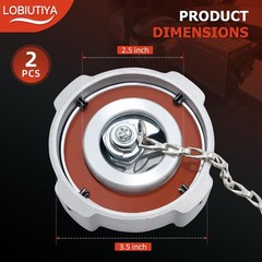 Lobiutiya 2 Pack 3 Female 1/4 Turn Locking Fuel Tank Cap Compatible