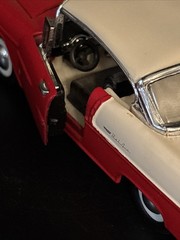 1955 CHEVY BEL-AIR 1:43 SCALE DIECAST PULLBACK CAR RED WHITE SS5720