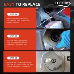 Lobiutiya 2 Pack 3 Female 1/4 Turn Locking Fuel Tank Cap Compatible
