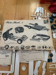 VTG 1967 MPC Mako Shark Mark IV 427 Model Kit Unassembled 1960s USA + Extras