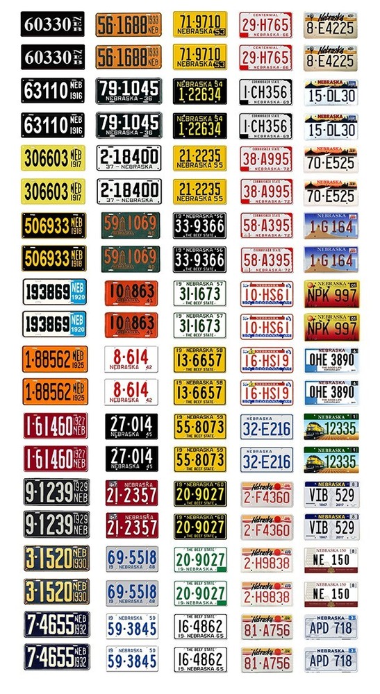 1/25 scale model car assorted USA Nebraska license plates state tags 1:25