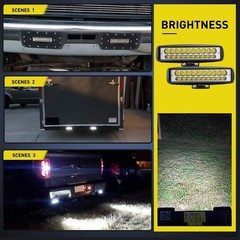 2PCS Led Pods 6 Inch 60W Spot Light Bar 3000LM Driving Fog off Road Lights 12V/2