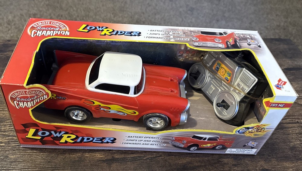 Lowrider Red with White Top – Plastic Wired “Hoppin” Model Car READ