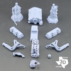 Hilborn Injected 1st Gen BBC “W” model engine resin 3D printed 1/25 1/24