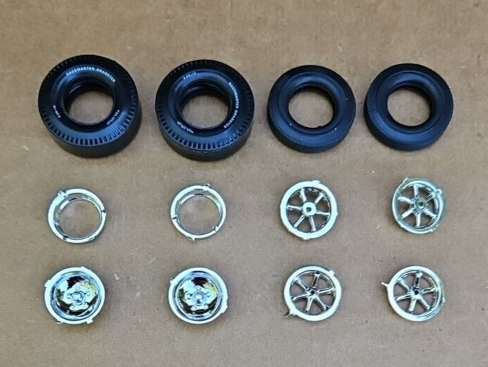 AMT 1/25 DOUBLE DRAGSTER, FIAT TOPOLINO WHEELS AND TIRES