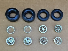 AMT 1/25 DOUBLE DRAGSTER, FIAT TOPOLINO WHEELS AND TIRES
