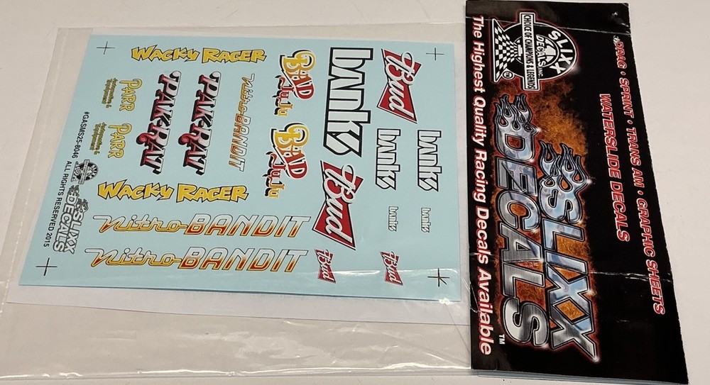 Slixx Decals 1:24-1:25 Scale Gasser & Rat Rod Mini Sheets New