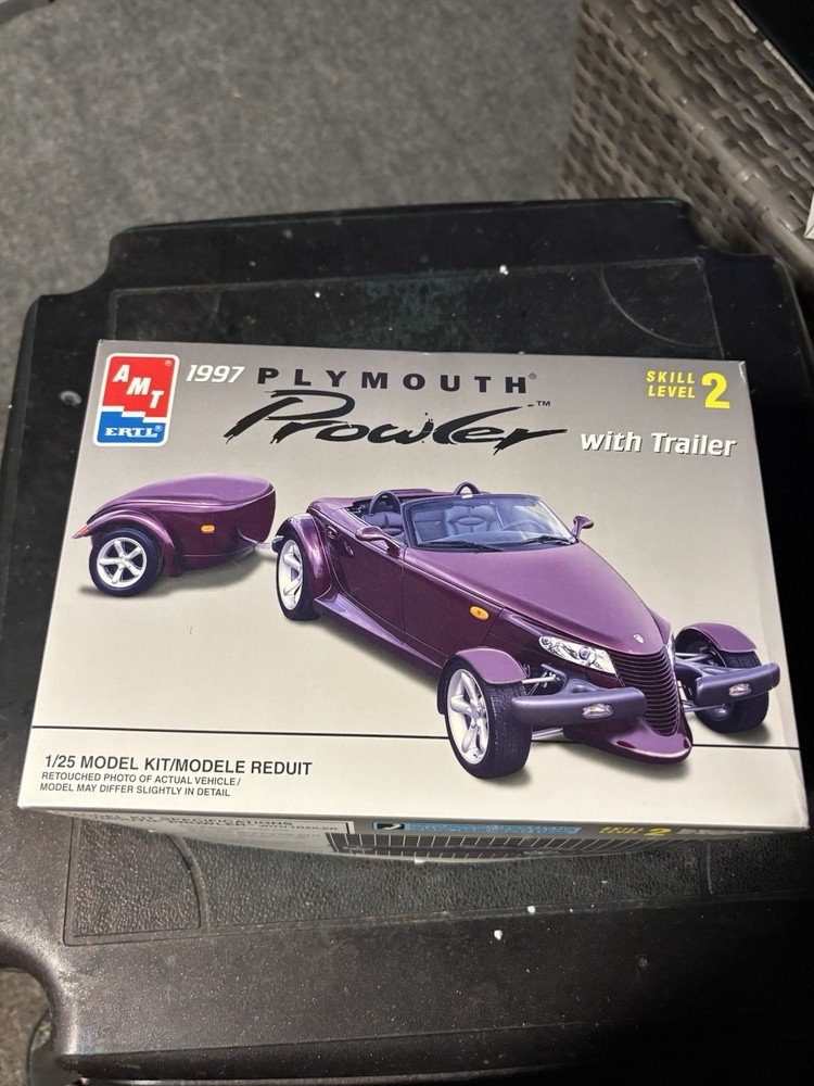2 Vintage AMT/ERTL 1997 Plymouth Prowler With Trailer 1:25 Sealed Bags (READ)