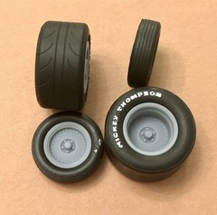 1/24 Scale: 17/15-inch “Centerline Drag” Wheels W/Cheater Slicks; Resin