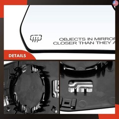 A-Premium Right Passenger Side Heated Mirror Glass with Backing Plate –