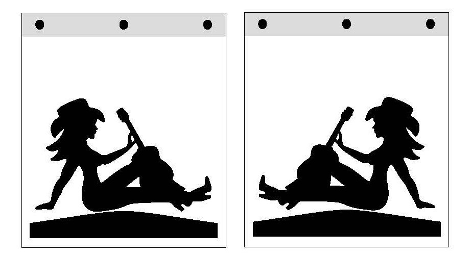 MUD FLAP GIRL WITH GUITAR TAMIYA 1/14 SCALE VINYL DIE CUT DECALS 1:14