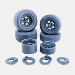 1/25 Resin 15 inch Cragar SS Wheels, Firestone Wide Oval Tires, and Brake Set
