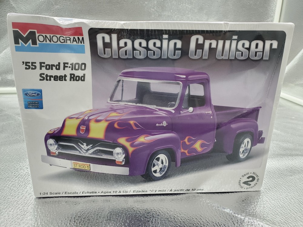 Monogram 1955 Ford F-100 Street Rod 1/24 Model Kit 85-0880 dented box see photos