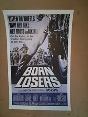 Very cool vintage 1960’s BORN LOSERS biker movie poster 30 yr old reprint GREAT