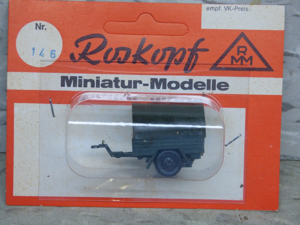 Roskopf RMM Minitanks Compatible Modern German 1 Axle 1.5T Trailer Lot #3782K