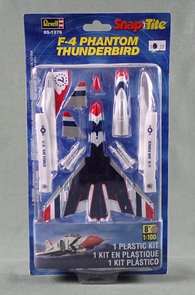 REVELL SNAP-TITE MODEL KIT F-4 PHANTOM THUNDERBIRD PLANE 1:100th SCALE