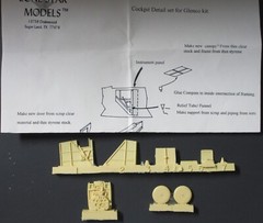 1/48th Scale Resin Cockpit Detail Set for Glencoe Kit – Used