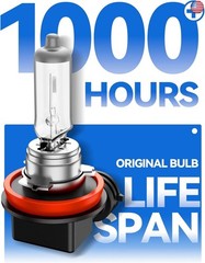H11 Halogen Headlight Bulb, 2Pcs 12V 55W H11 Halogen Bulbs Replacement for Car