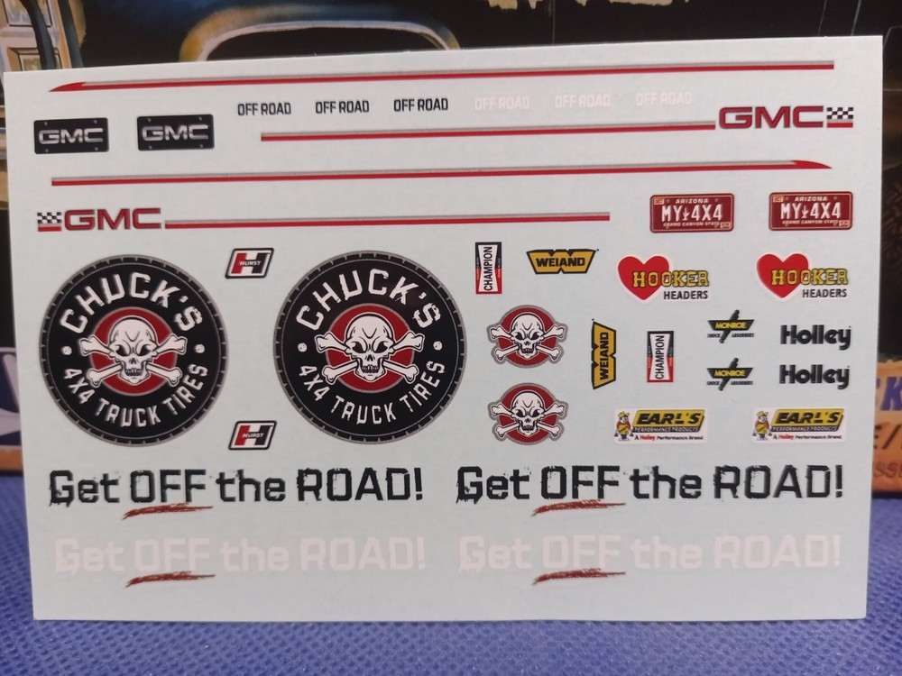 4×4 🌟 Decal Sheet 1984 GMC Pickup 1:25 Scale 1000s Model Car Parts 4 Sale MPC