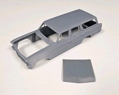 ABS-LIKE RESIN 3D PRINTED 1/25 1966 CHEVY II NOVA WAGON WITH FLAT HOOD