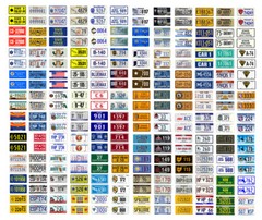 1/64 scale model car USA police license plates state tags deluxe set