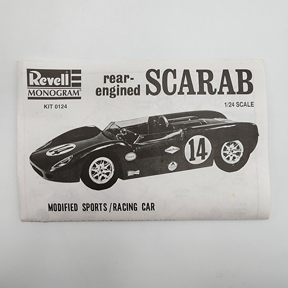 Monogram 1/24 Scarab Rear-Engined Racer PC124-150 Vintage Instructions Only